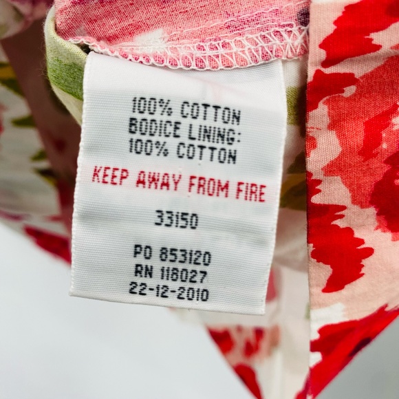 Mini Boden Sleeveless Floral Dress White Red Size 2-3 - Picture 4 of 6